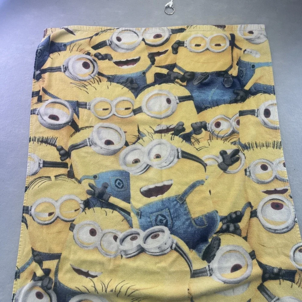 Minions Beach Towel Despicable Me Yellow Blue Kids Bath Towel 28x54 Cartoon